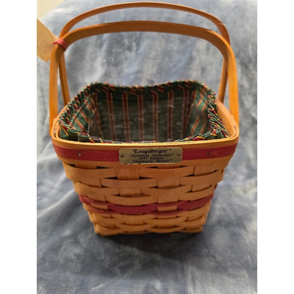 Longaberger Christmas Collection 1995 Edition Cranberry Basket Liner Protector